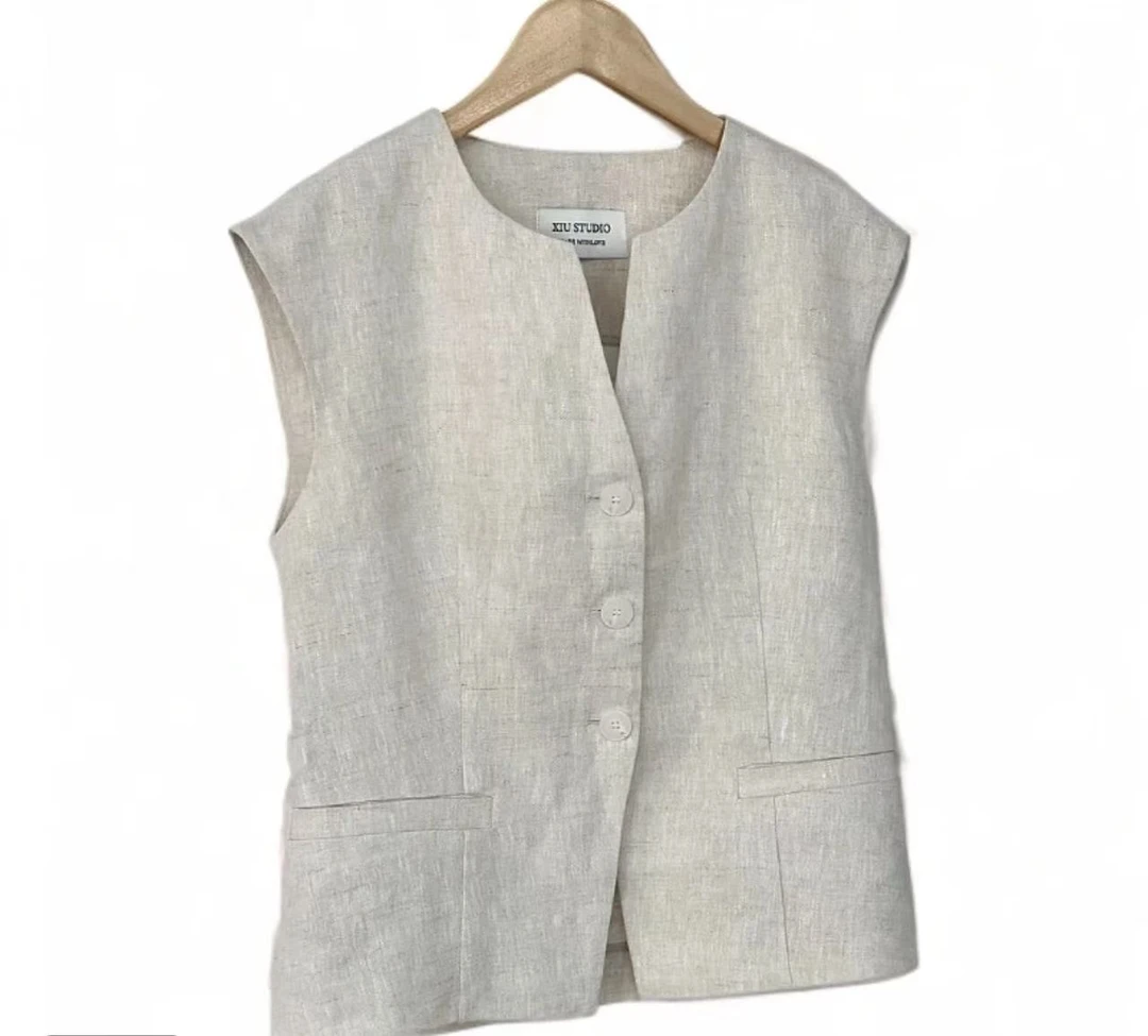 （艺术感马甲）时尚休闲百搭无袖马夹