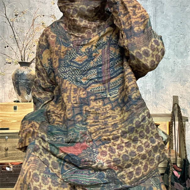 小九~原创 苎麻堆堆领上衣 衣长72胸围134