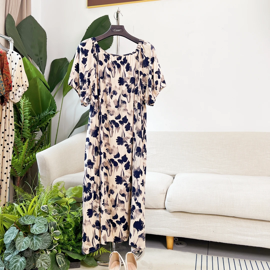 都市主角大码女装时尚宽松连衣裙棉绸人造绵裙子100-230斤