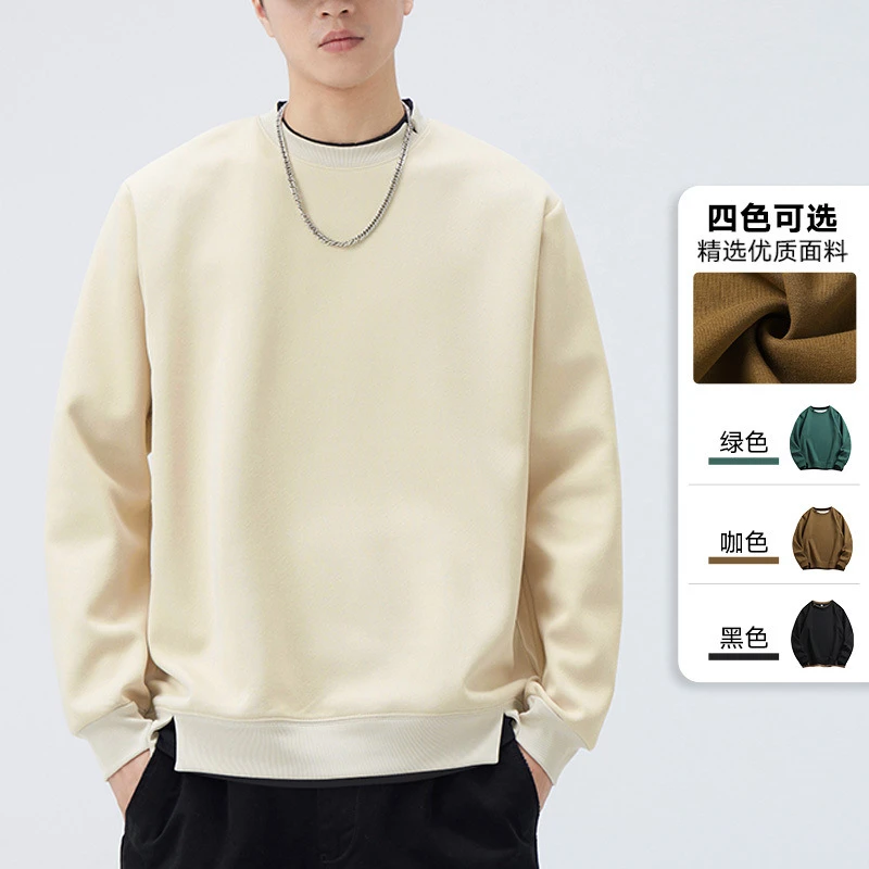 2025新款秋冬假两件卫衣男女纯色公版宽松大码休闲外套亨利衫情侣