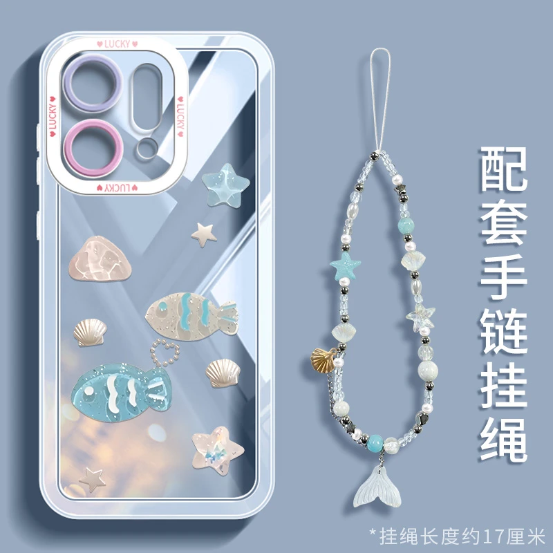 适用OPPOReno14手机壳新款reno14pro透明软壳ins小众创意链条防摔