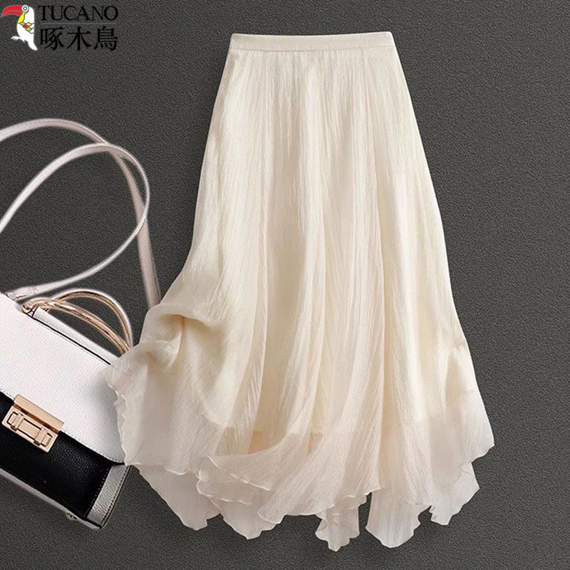 超仙不规则半身裙女新款春夏洋气减龄新款半身裙子