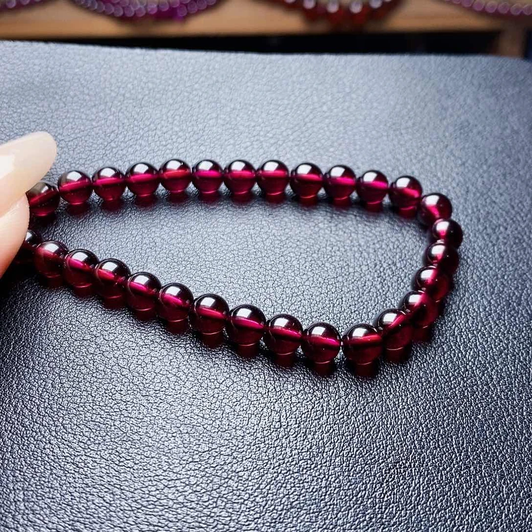 未镶嵌手链石榴石6.0紫牙乌