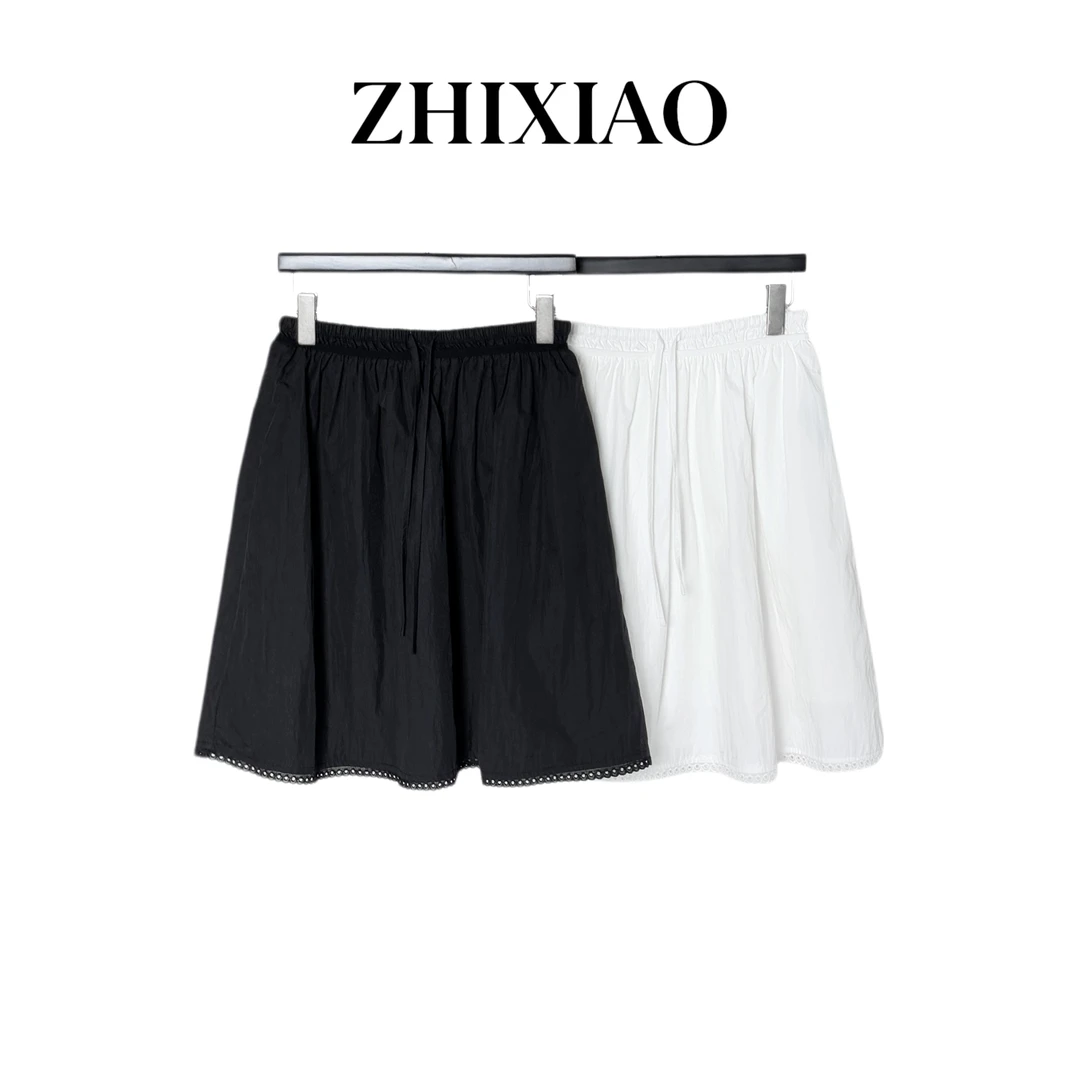 【ZHIXIAO】夏季新款：抽绳松紧腰半裙7037