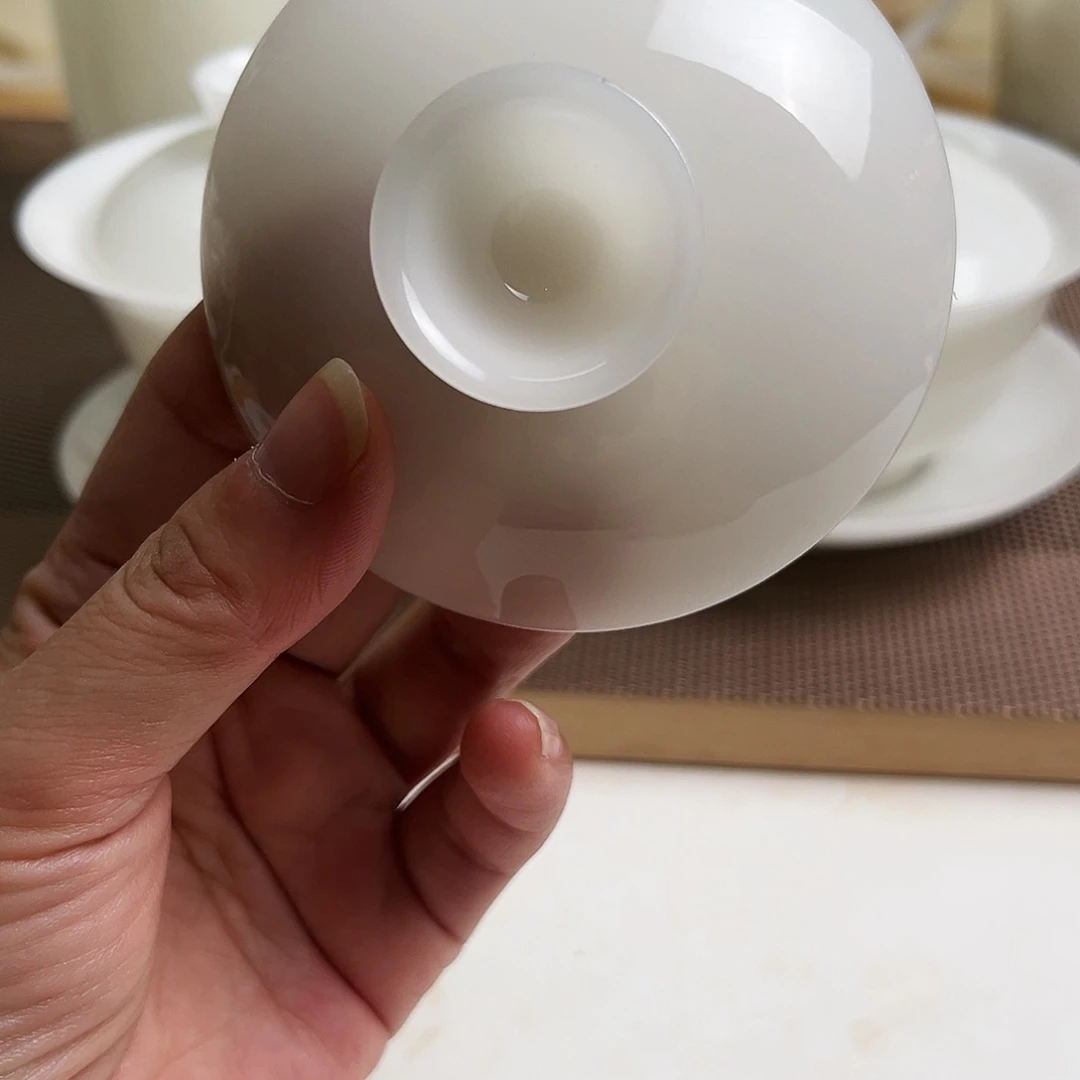 瓷片璞玉瓷马蹄盖碗盖子