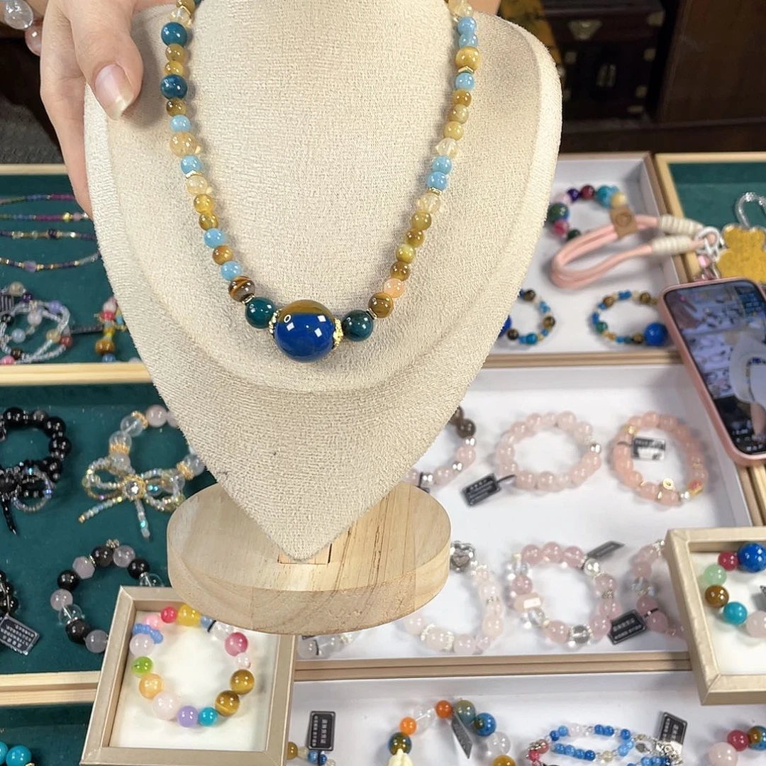 水晶手链银S925镀金镶嵌