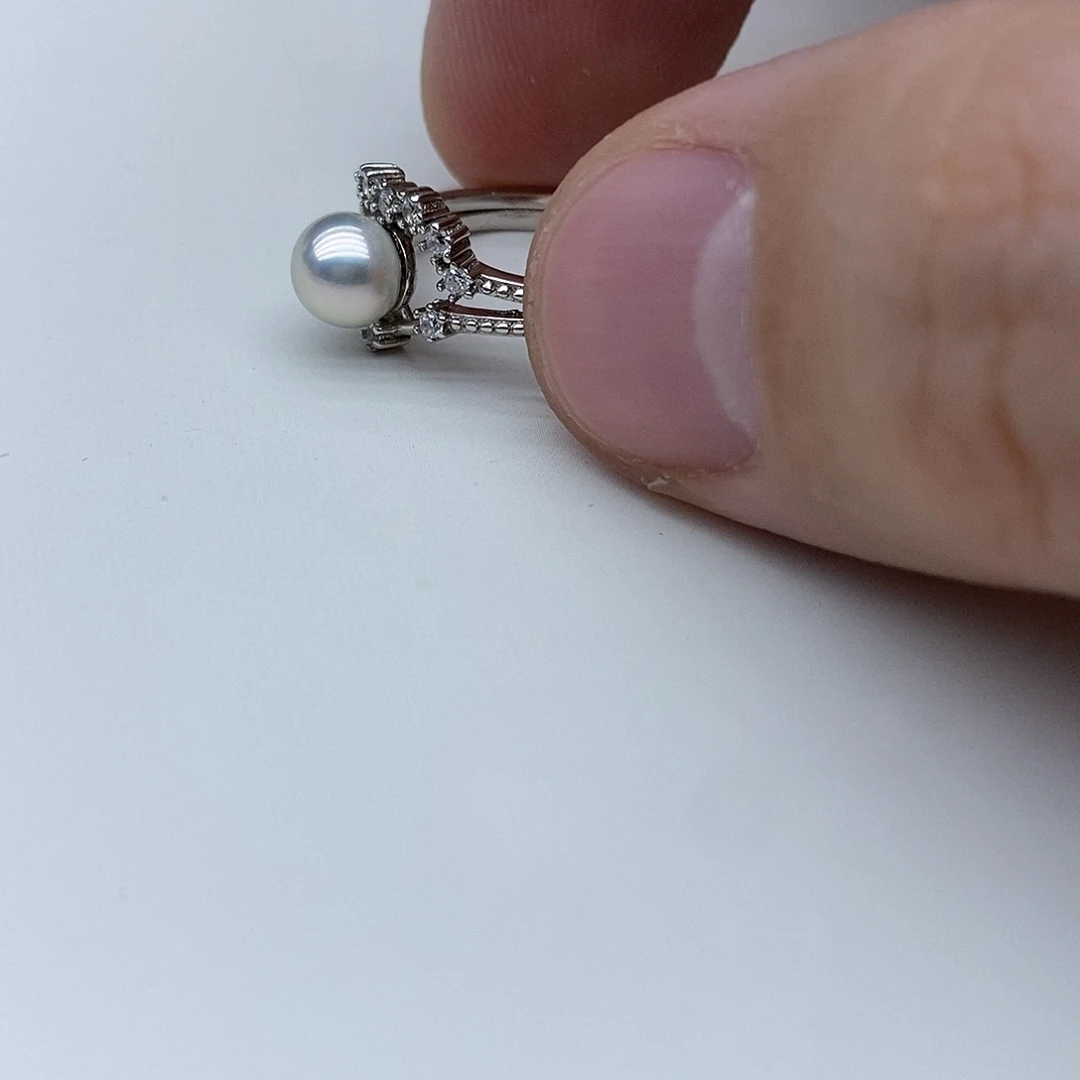 海水珍珠戒指银S925镶嵌