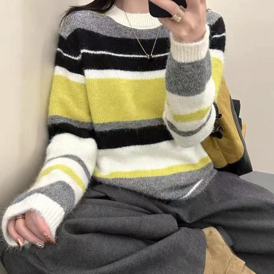 【毛衣】宽松简约新款时尚高档毛衣时装女装服装5636[SDN]Q