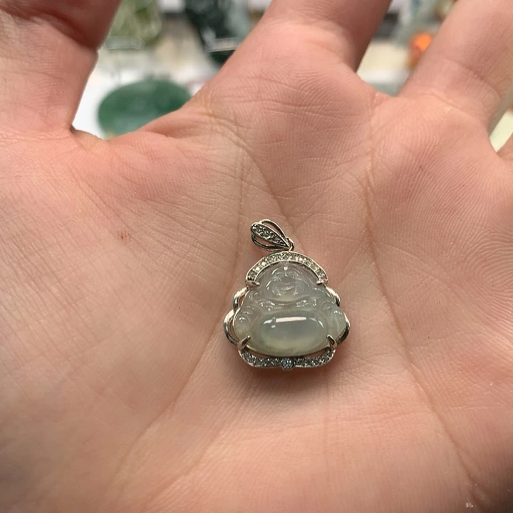 翡翠银S925镶嵌颈饰翡翠