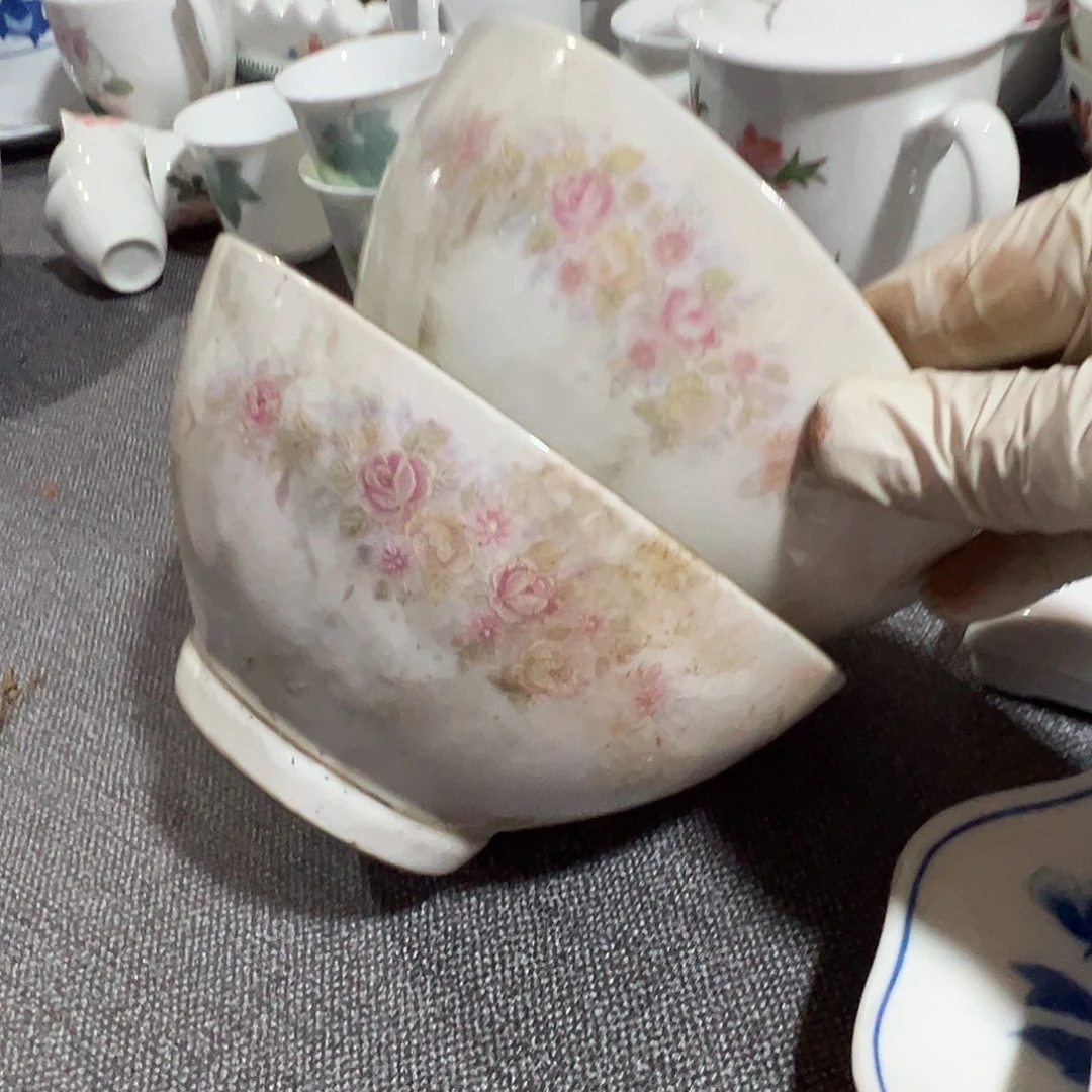 安***娜醴陵高温老厂瓷微瑕福利13.5厘米2个