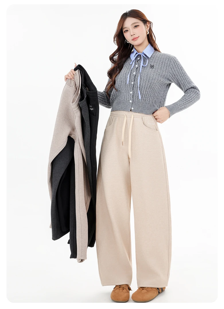 加绒超模裤 3.0｜秋冬保暖考拉绒高腰遮胯显瘦四色阔腿裤25-4A3048