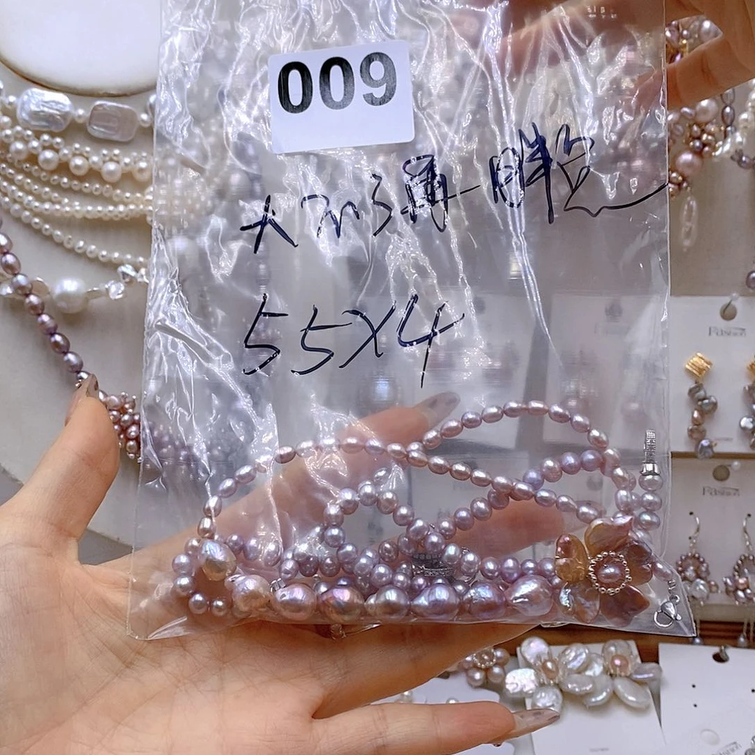 颈饰银S925镶嵌淡水珍珠大****点