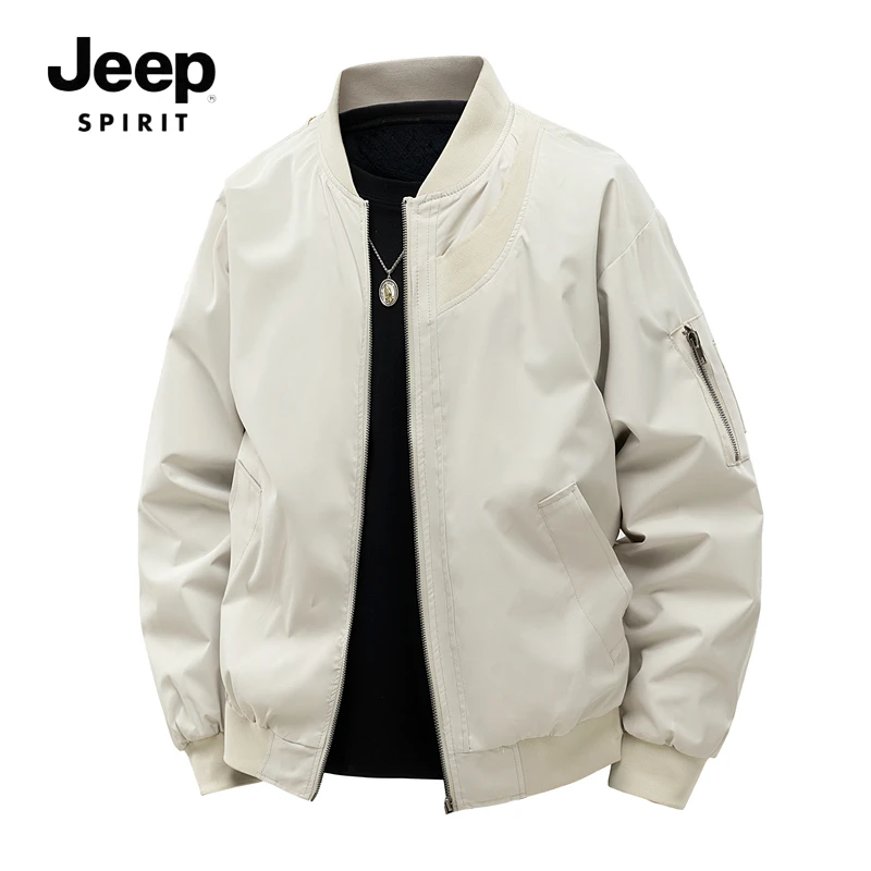 JEEPSPIRIT吉普潮流夹克外套男女同款春秋季美式休闲百搭棒球服衣