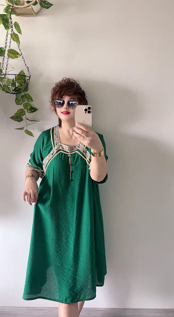 欧潮明娟大码女装B03吸汗夏季套头常规国风汉服爆款旗袍裙