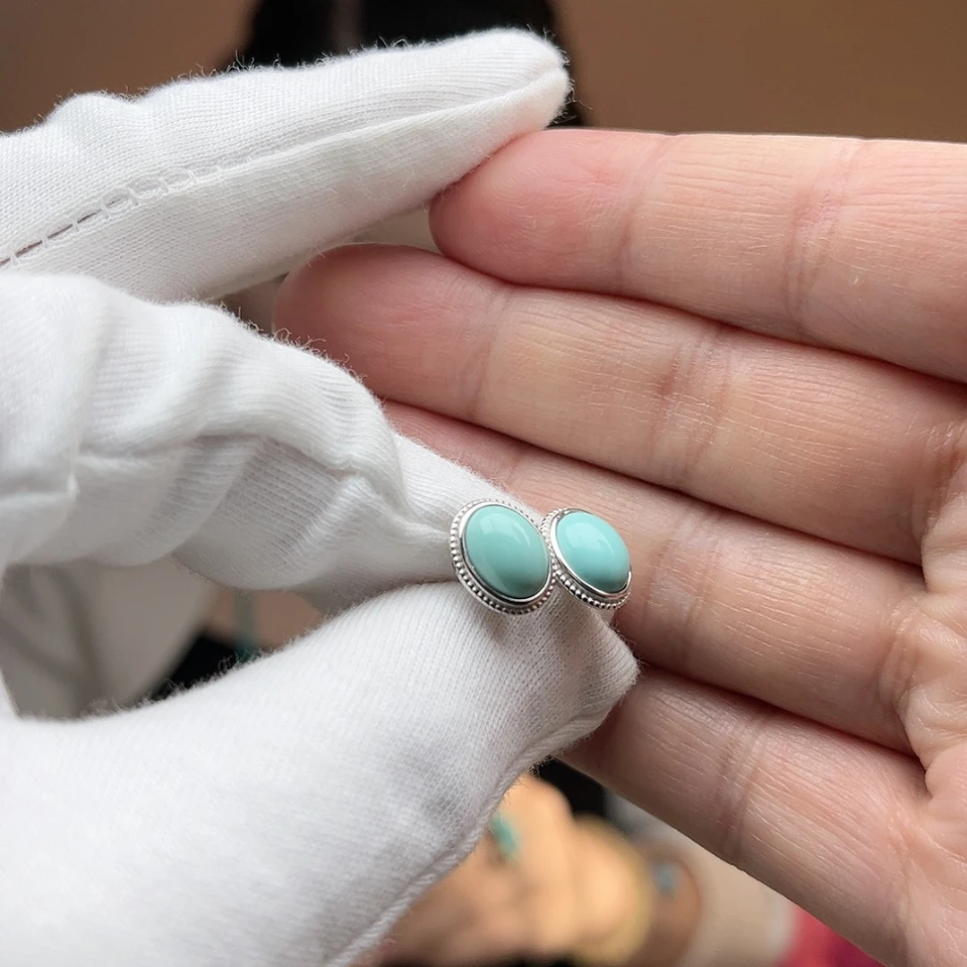 绿松石珠宝奇石银S925镶嵌