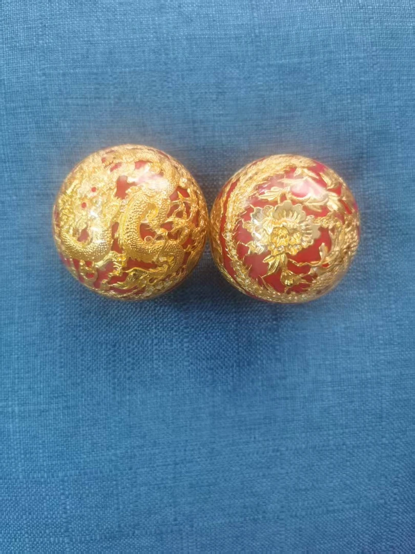 健身球保健球保定铁球水晶龙呈祥空心保健手转健身球红龙球