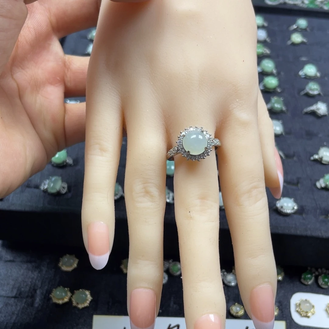 翡翠银S925镶嵌戒指