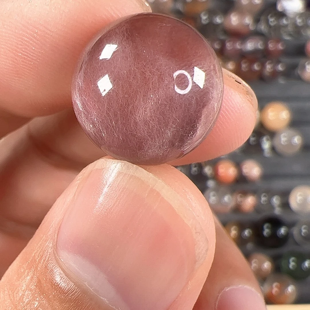 木****水晶珠宝半成品银S925镶嵌兔毛水晶