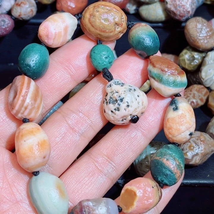 玛瑙/玉髓手链银S925镀金镶嵌狄*诺