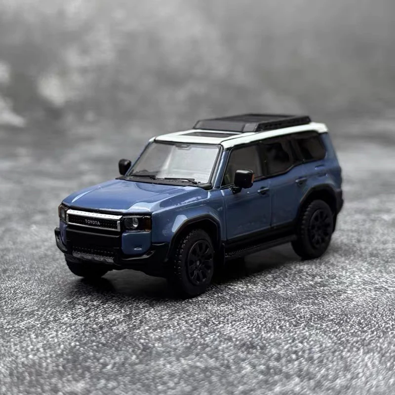 蓝色gcd 1:64 霸道丰田普拉多LC250 SUV越野车 合金车模收藏摆件