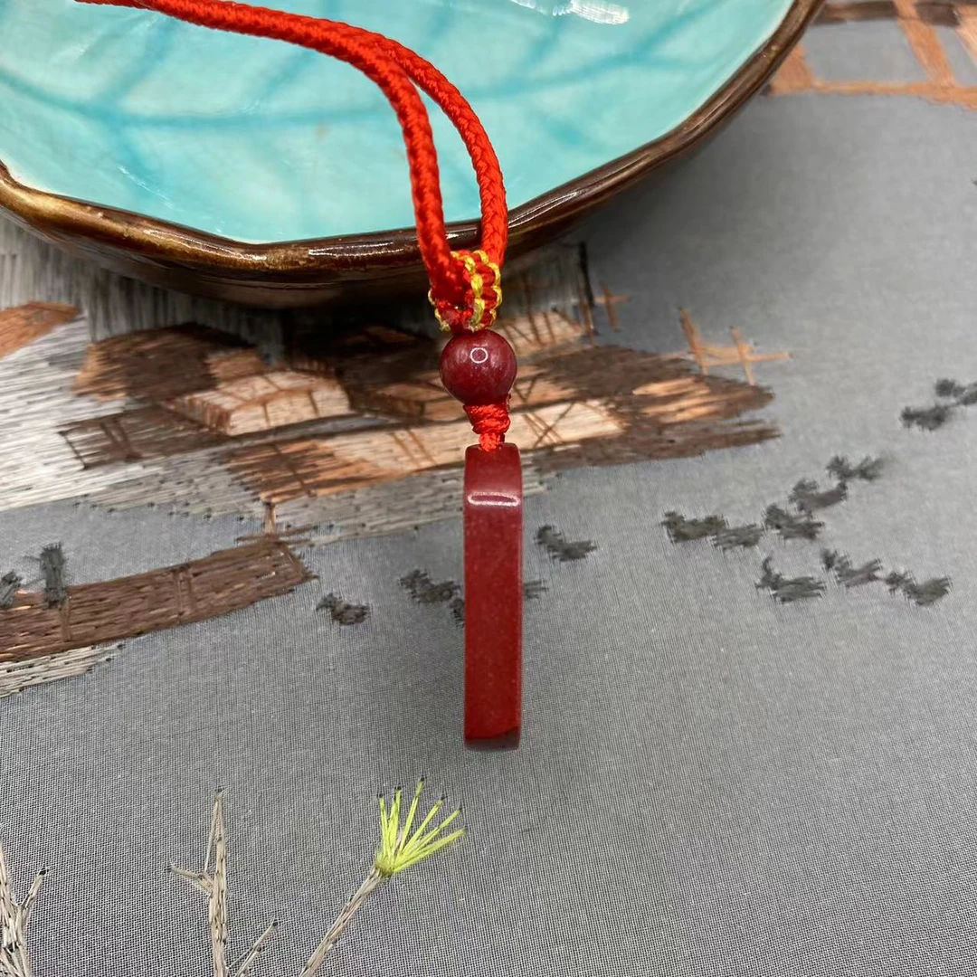 含辰砂工艺品高含量朱砂紫金砂设计款儿童吊坠