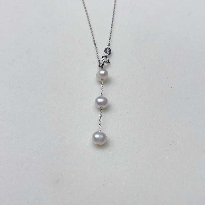 银S925镶嵌颈饰淡水珍珠设计款