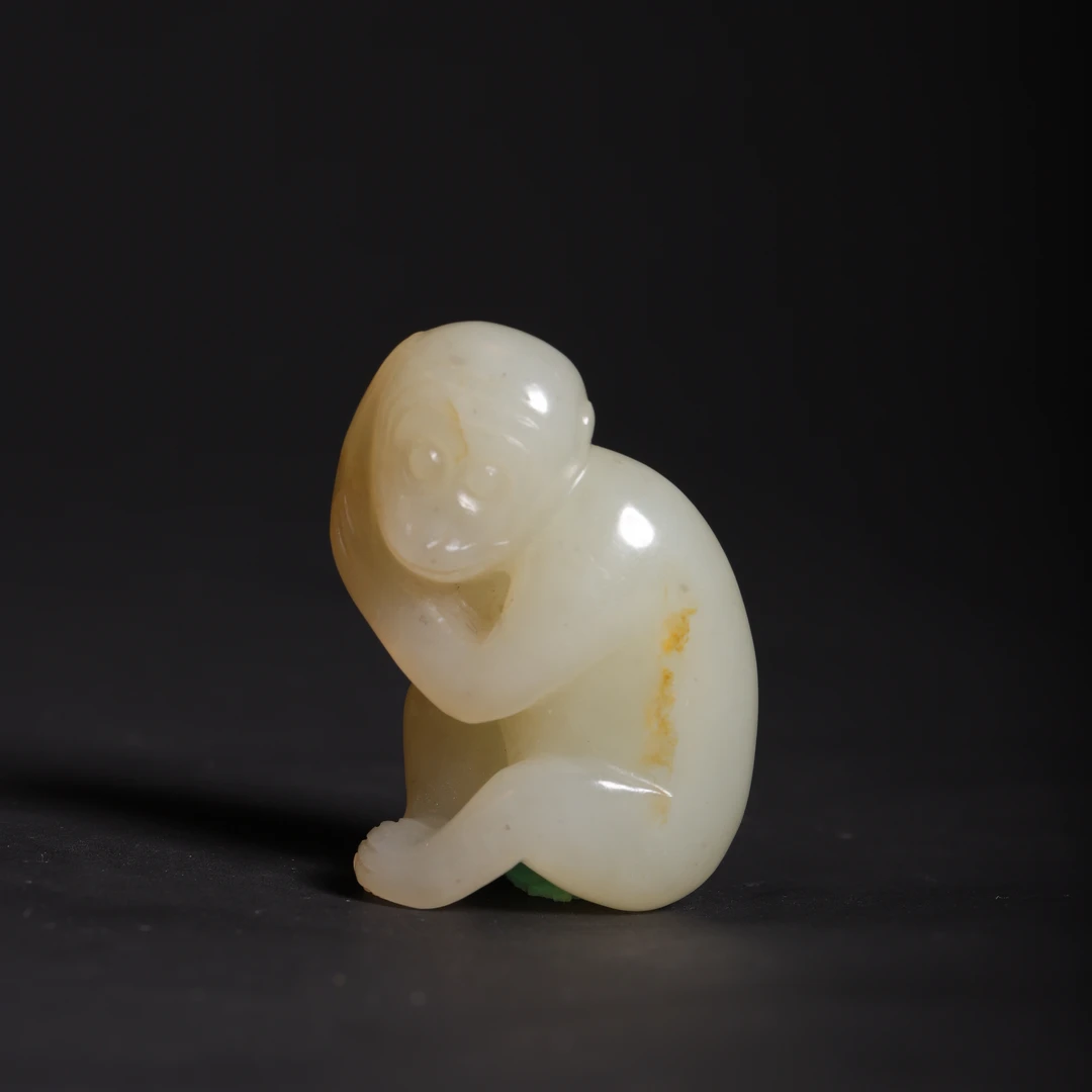 清和田玉玉猴花件