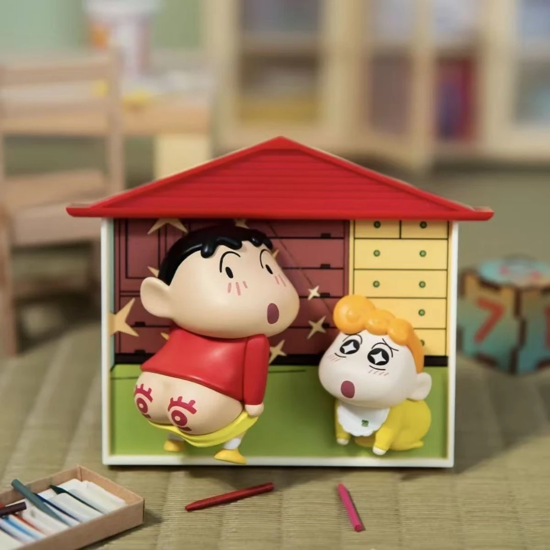 （代拆）正版蜡笔小新野原家系列手办摆件磁吸立体冰箱贴可爱小礼物