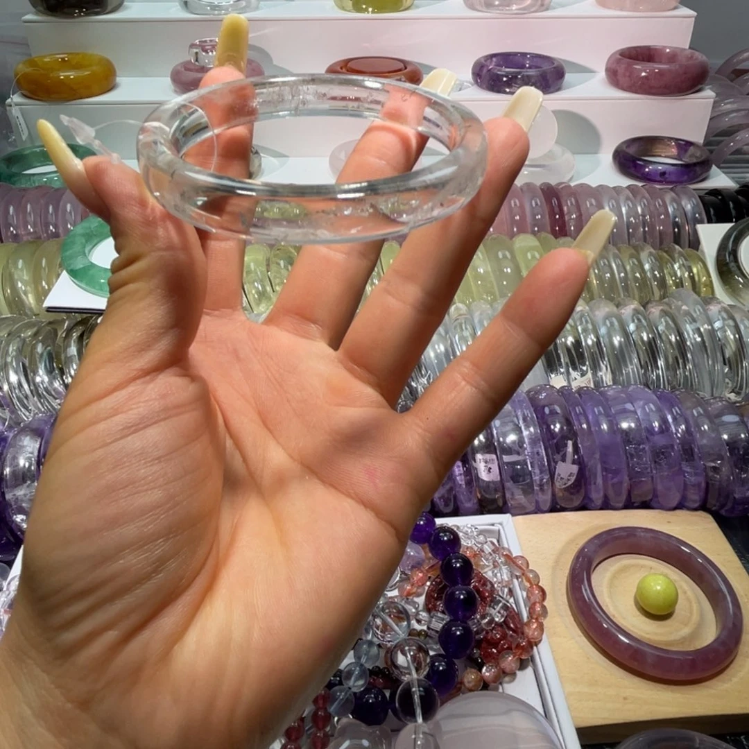 水晶手镯未镶嵌手镯61.8圈口13号