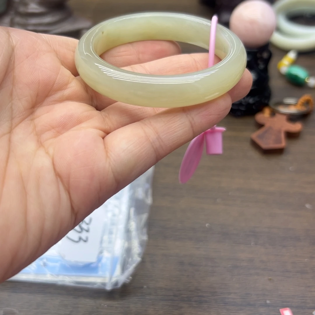 和田玉未镶嵌手镯50.7圈围407