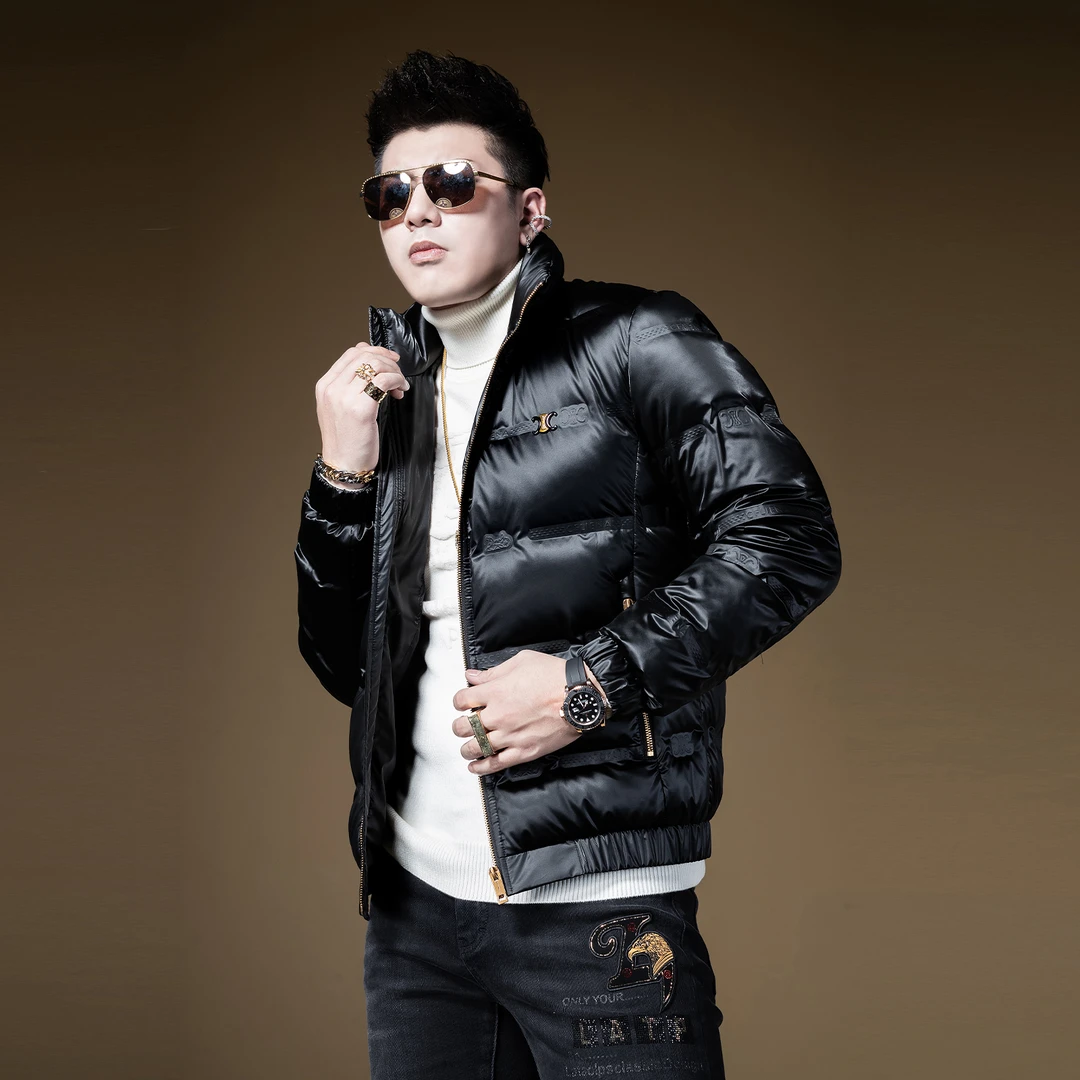 诺顿雷斯黑色压胶品牌羽绒服男士新款冬季潮牌时尚设计感加厚外套