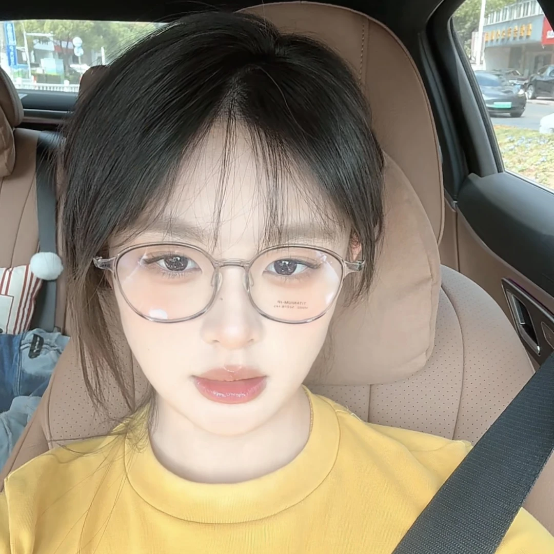 9002扁圆ins网红百搭超轻蓝光韩版潮流学生复古眼镜