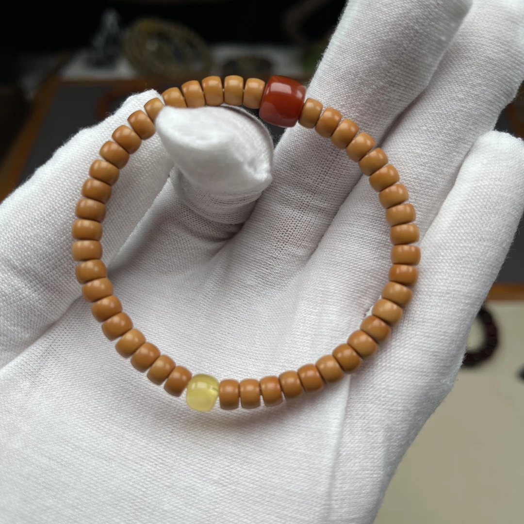 AOOL-2清水橄榄核手串 5x4mm尺寸 精工精致迷你单圈女款叠戴百搭