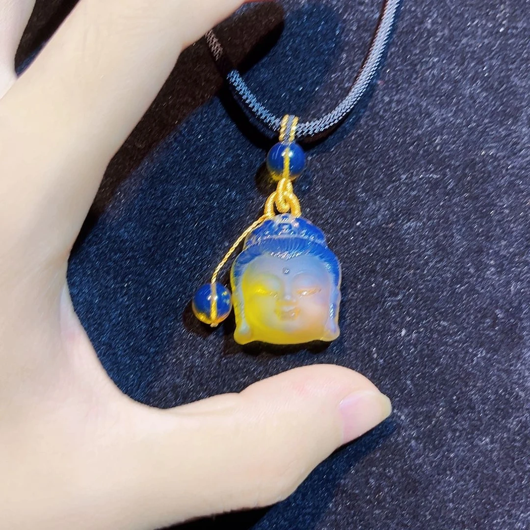 蓝珀未镶嵌珠宝奇石宝宝佛