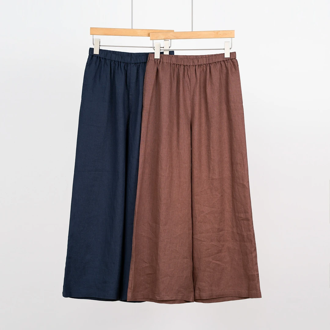 芬兰订单 100%亚麻休闲裤女士裤子（251492）2355