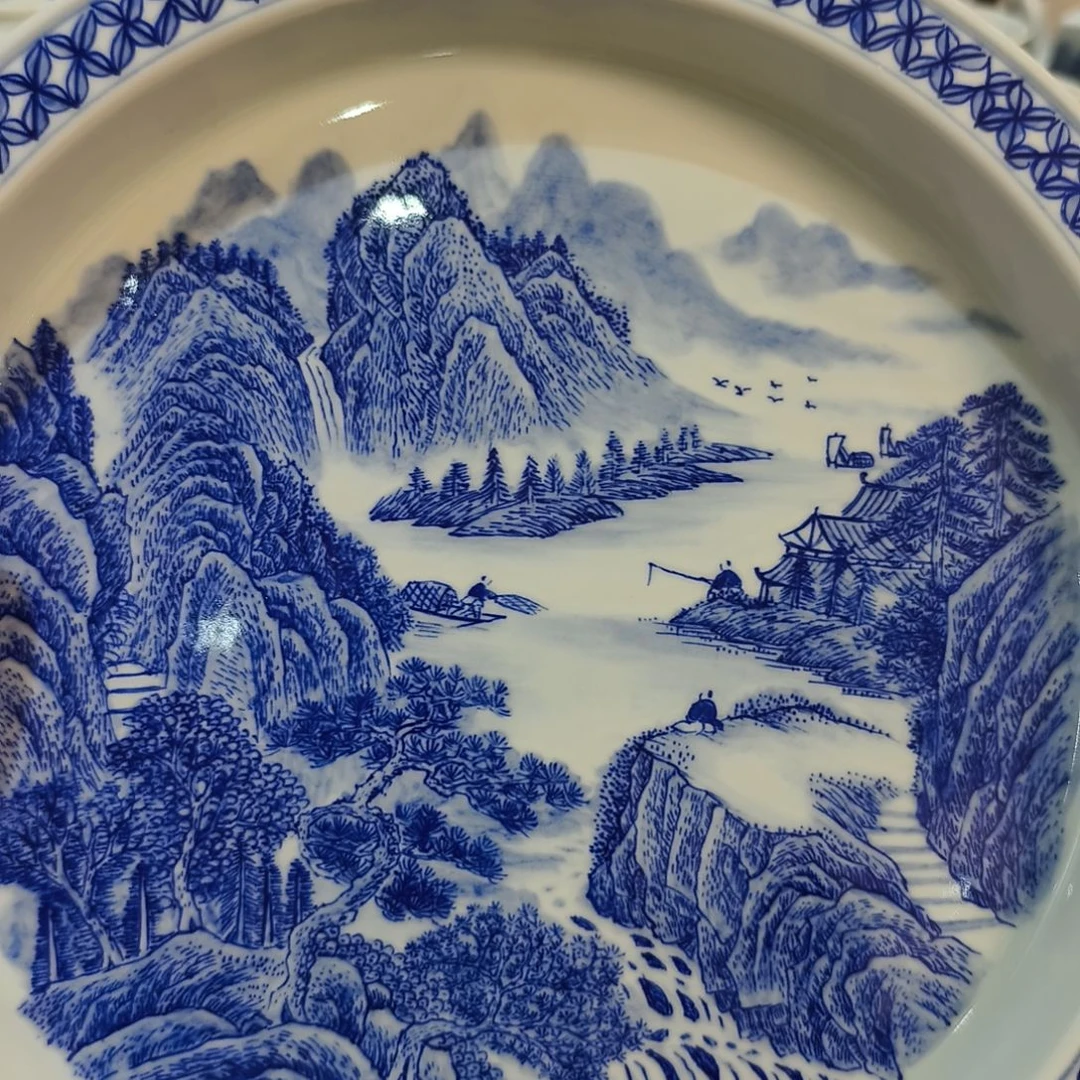 国***强盘全手工山水果盘(本人作品)