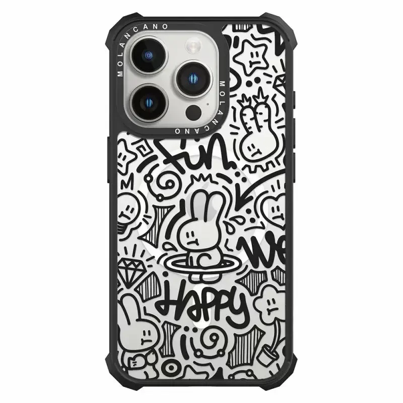 【向北专属】MOLANCANO苹果iPhone16promax磁吸手机壳IP15PRO涂鸦壳
