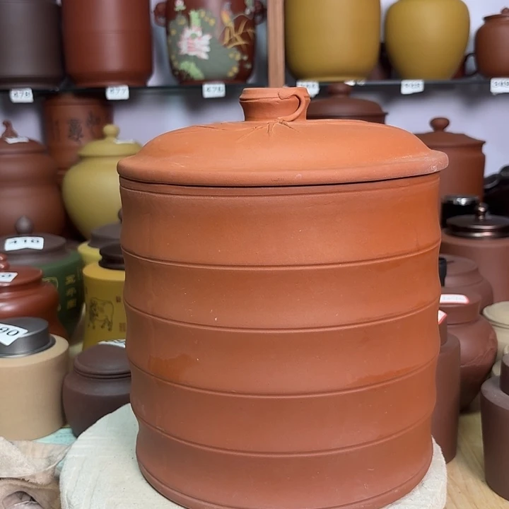 茶叶罐紫砂八饼茶叶罐处理不腿不换1