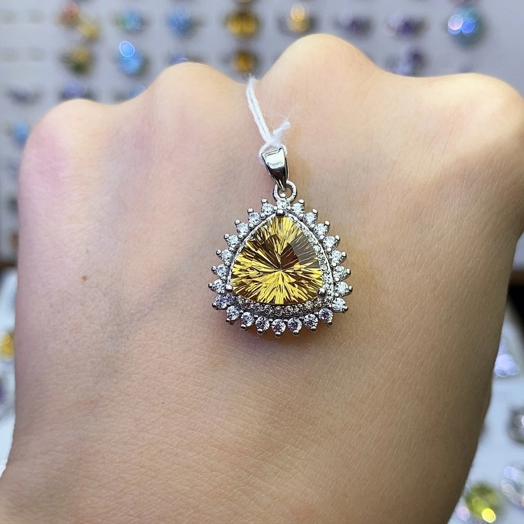 吊坠(不含链)银S925镶嵌黄晶（一物一证）