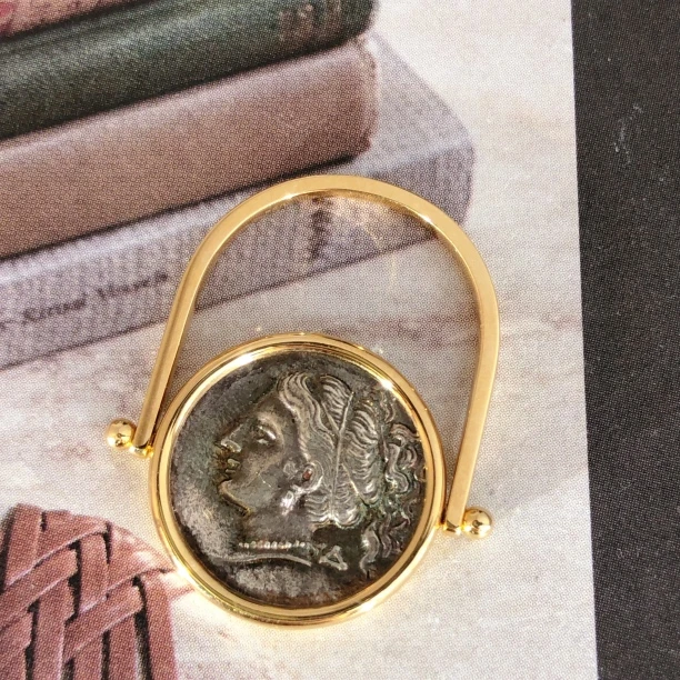 【皇冠轻奢】18k金 | 镶嵌爱与美之神阿佛洛狄（复刻）古币戒指 12#