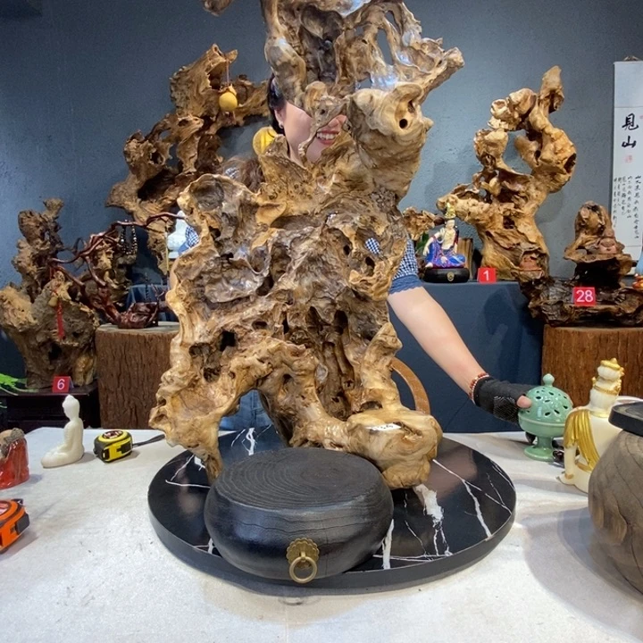 毒***狼木草木堂根艺摆件135
