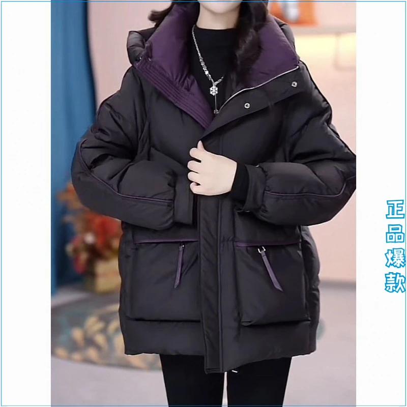 今年流行的服女冬季新款小个子加厚拼接棉衣棉袄加厚