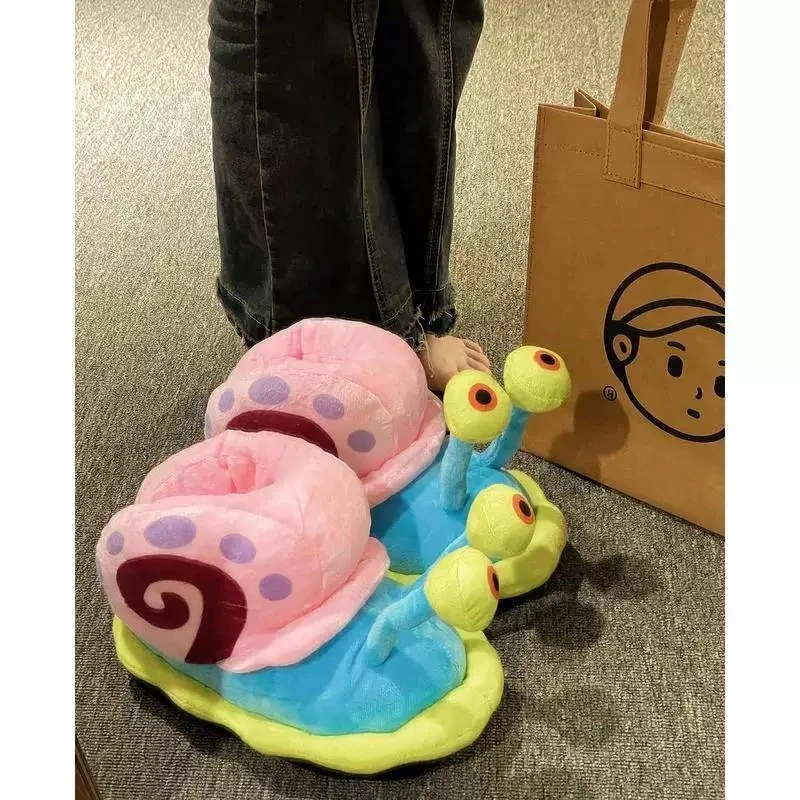 搞怪小蜗牛拖鞋海绵宝宝保暖小蜗棉拖鞋冬天恶搞男女可爱居家秋冬