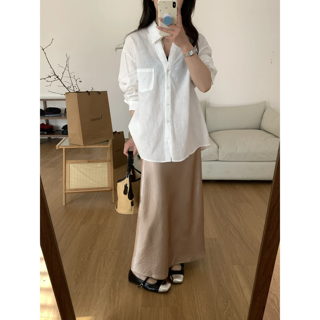 2390#法式高级感气质百搭女鱼尾裙半身裙