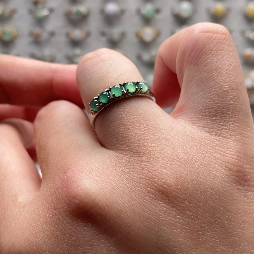 翡翠银S925镶嵌戒指