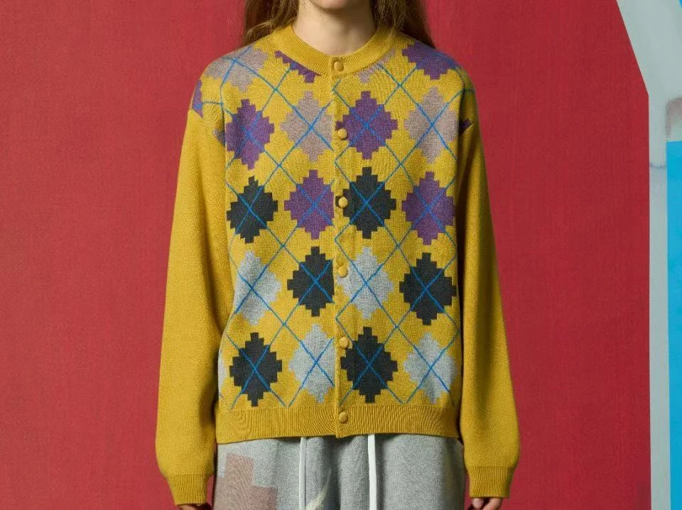 26早春菱形开衫外套