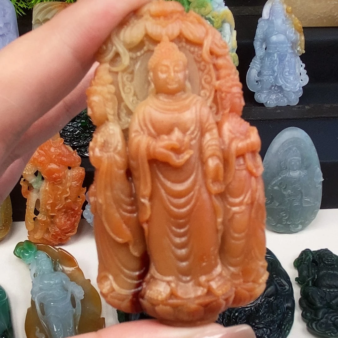 定制翡翠未镶嵌西方三圣
