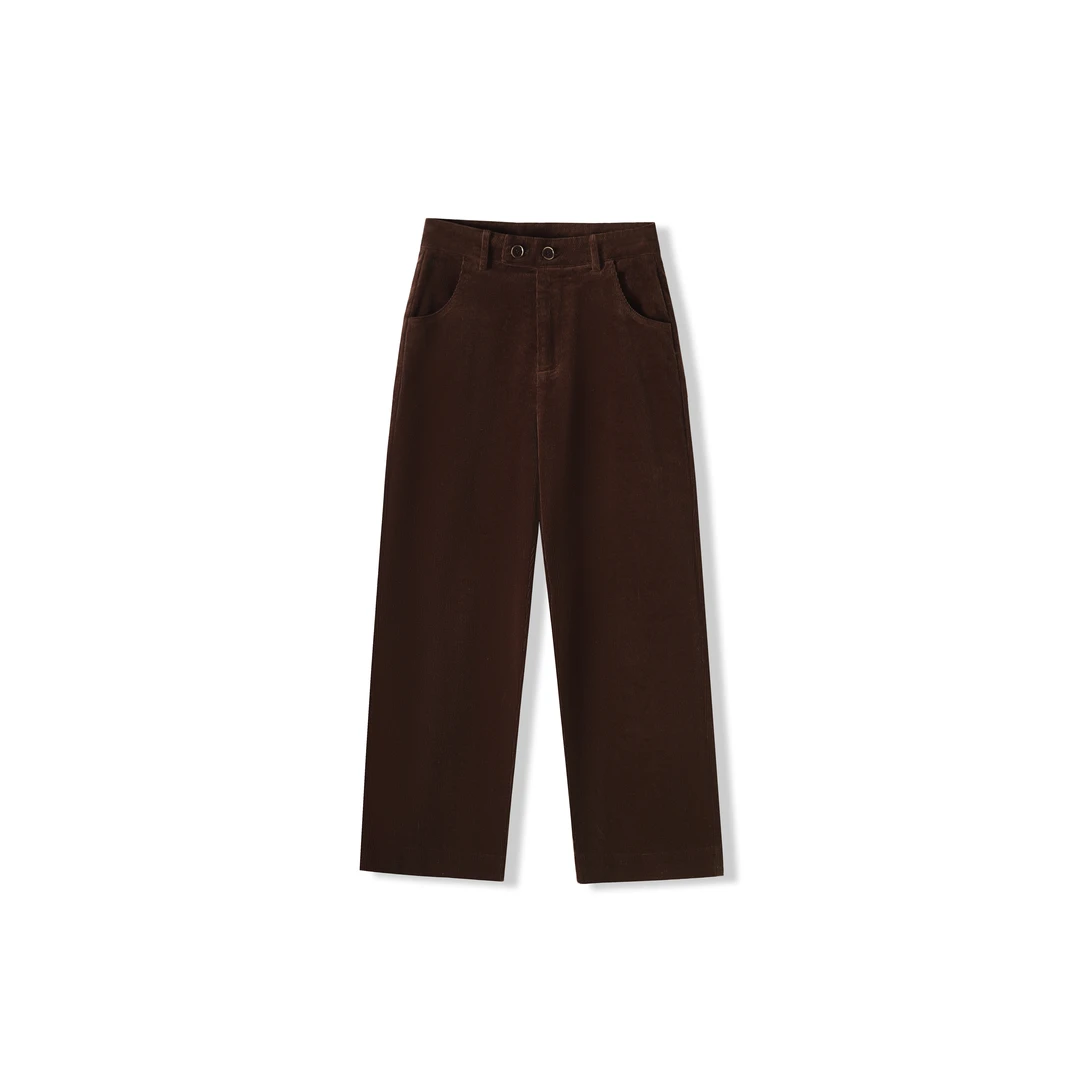 「SHILY」法式简约知识分子时尚弹力显瘦百搭直筒灯芯绒直筒裤