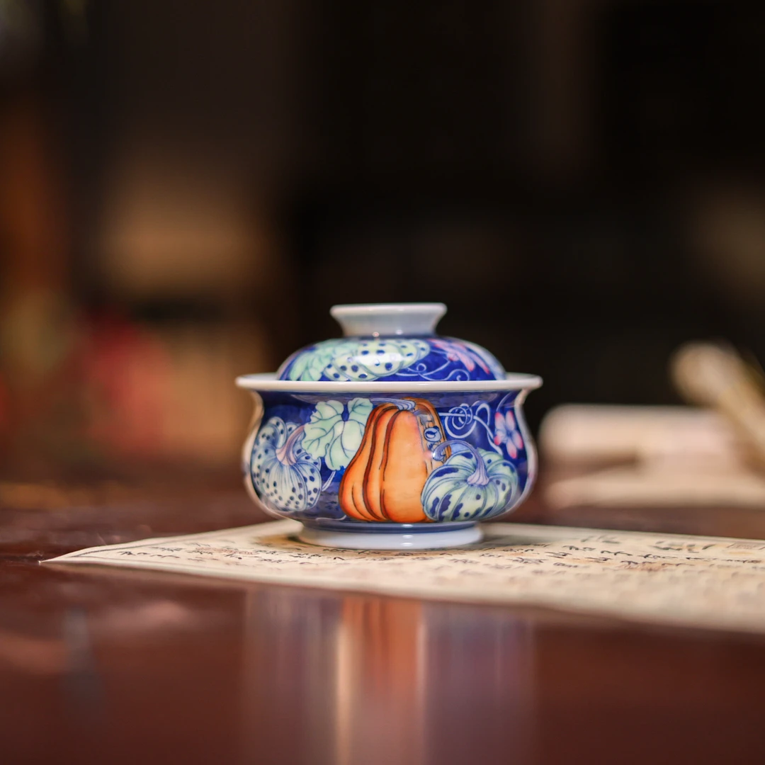 纳兰 瓜瓞连绵盖碗（卓君S0281）