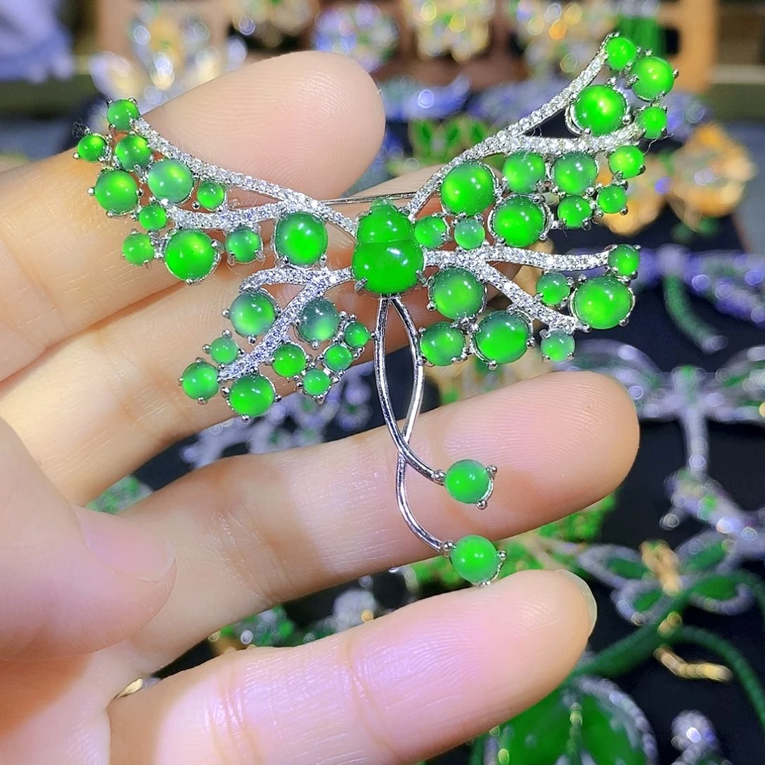 吊坠(不含链)银S925镶嵌翡翠